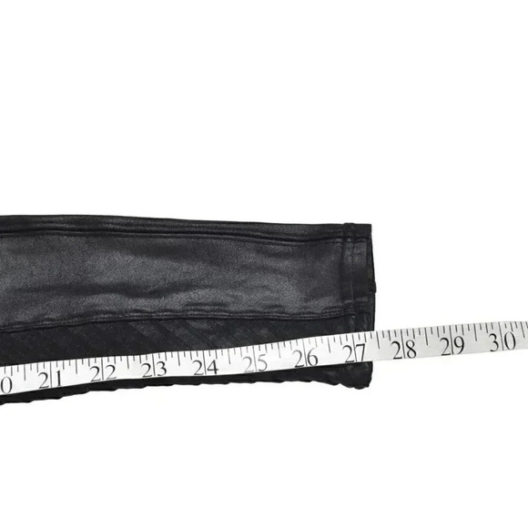 Spanx Faux Leather Moto Leggings Black Shaping Waistband Size Small - Picture 14 of 14
